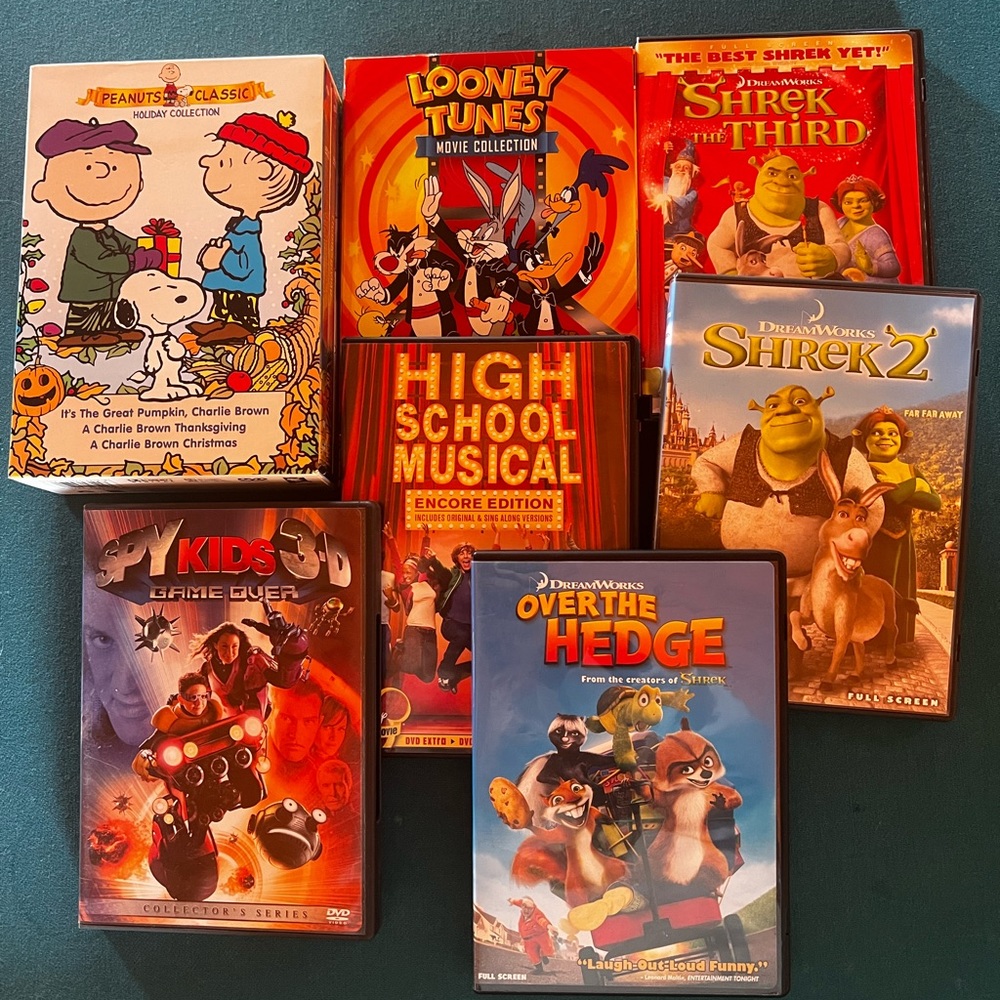 Bundle of 7 DVD Kids movies/shows